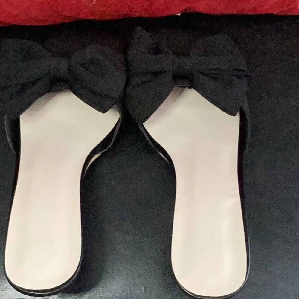 new black kitten bow heel sandals for (8)